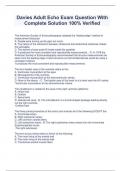 Davies Adult Echo Exam Question With Complete Solution 100&percnt; Verified