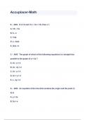 Accuplacer-Math QUESTIONS & ANSWERS 2023 ( A+ GRADED 100% VERIFIED)