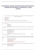 ATI RN MEDICAL-SURGICAL PROCTORED EXAM 2020 QUESTIONS &  ANSWERS WITH RATIONALES &vert;GUARANTEED A&plus; SCORE&colon;  UPDATED