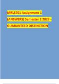 MRL3701 Assignment 1 (ANSWERS) Semester 2 2023 - GUARANTEED DISTINCTION