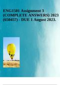 ENG1501 Assignment 3 (COMPLETE ANSWERS) 2023 (650457) - DUE 1 August 2023.