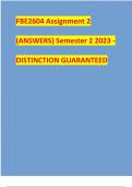 FBE2604 Assignment 2 (ANSWERS) Semester 2 2023 - DISTINCTION GUARANTEED 