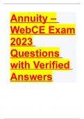 Annuity – WebCE Exam 2023 Questions with Verified Answers