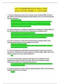 ATI COMPREHENSIVE PRACTISE QUIZ WITH CORRECT ANSWERS