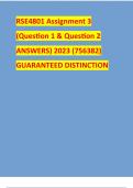 RSE4801 Assignment 3 (Question 1 & Question 2 ANSWERS) 2023 (756382) GUARANTEED DISTINCTION 
