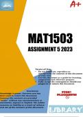 MAT1503 ASSIGNMENT 5 2023 - DUE 2 August 2023
