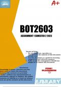 BOT2603 Assignment 1 (COMPLETE ANSWERS) 2023 (380814) - DUE 25 August 2023