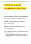 LCR4805 Assignment 1 (ANSWERS) Semester 2 2023.