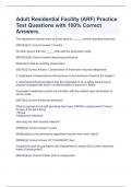 Adult Residential Facility &lpar;ARF&rpar; Practice Test Questions with 100&percnt; Correct Answers&period;