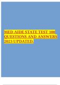 MED AIDE STATE TEST 100 QUESTIONS AND ANSWERS 2023 UPDATED.