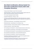 ServSafe Certification (Study Guide For Servsafe Certification Exam) 2023 with Complete Solutions