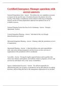 Certified Emergency Manager questions with correct answers