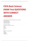 CSFA Basic Science EXAM Test QUESTIONS  WITH CORRECT  ANSWER