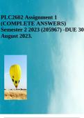 PLC2602 Assignment 1 (COMPLETE ANSWERS) Semester 2 2023 (205967) -DUE 30 August 2023