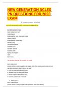 NEW GENERATION NCLEX PN QUESTIONS FOR 2023 EXAM&sol; NEW GENERATION NCLEX PN QUESTIONS FOR 2023 EXAM