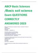 ABCP Basic Sciences &sol;Basic soil science  Exam QUESTIONS  CORRECTLY  ANSWERED 2023