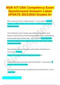 NGN ATI CNA Competency Exam Questions and Answers Latest UPDATE 2023/2024 Graded A+