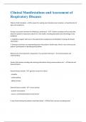 Clinical Manifestations of Respiratory Diseases  COMPILED PACKAGE DEAL EXAMS GRADED A&plus;2023