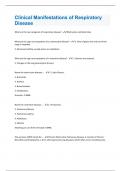 Clinical Manifestations of Respiratory Disease &vert; 331 Questions and Answers 2023 Graded A