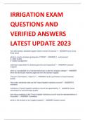 IRRIGATION EXAM QUESTIONS AND  VERIFIED ANSWERS  LATEST UPDATE 2023