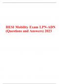 HESI Mobility Exam LPN-ADN &lpar;Questions and Answers&rpar; 2023
