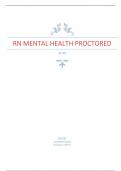RN MENTAL HEALTH PROCTORED Question and Answers