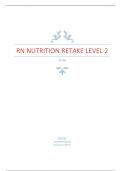 RN NUTRITION RETAKE LEVEL 2 Questions and Answers