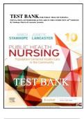 TEST BANK FOR PUBLIC HEALTH NURSING: POPULATION-CENTERED HEALTH CARE IN THE COMMUNITY,10TH EDITION By Stanhope Marcia & Lancaster Jeanette.ISBN-13 978-0323582247/Complete Study Guide, Newest Version 2023