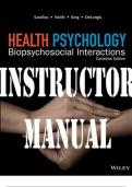 INSTRUCTOR'S MANUAL for Health Psychology&comma; 1st Canadian Edition by Sarafino&comma; Smith&comma; King and DeLongis &vert; All 15 Chapters