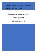 INSOLVENCY LAW MRL3701  ASSIGNMENT 01 SEMESTER 01 2021  UNIQUE NO: 619641  DUE DATE: 2021-04-16