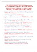 MPOETC STATE CERTIFICATION 2023-2024  ACTUAL EXAM 250 QUESTIONS AND CORRECT  DETAILED ANSWERS &lpar;100&percnt; VERIFIED AND  CORRECT DETAILED ANSWERS&rpar; &vert;AGRADE 