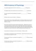 HESI Anatomy & Physiology&vert; Questions and Answers with complete solution