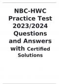 NBC-HWC Practice Test 2023/2024 Questions and Answers with Certified Solutions