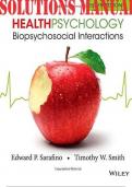 TEST BANK  and SOLUTIONS MANUAL for Health Psychology: Biopsychosocial Interactions 8th Edition by Edward Sarafino and Timothy Smith. ISBN-13 978-1118425206 (All 15 Chapters)