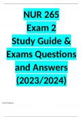 NUR 265  Exam 2  Study Guide & Exams Questions and Answers (2023/2024)