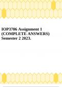 IOP3706 Assignment 1 &lpar;COMPLETE ANSWERS&rpar; Semester 2 2023&period;