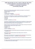 ARRT REGISTRY EXAM LATEST UPDATE 2023-2024  LATEST 400 REAL EXAM QUESTIONS AND  CORRECT ANSWERS &lpar;VERIFIED  ANSWERS&rpar;&vert;AGRADE
