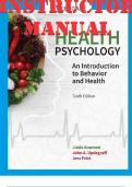 INSTRUCTOR MANUAL for Health Psychology: An Introduction to Behavior and Health 10th Edition by Linda Brannon, John Updegraff and Jess Feist. ISBN 9780357375105. (16 Chapters)