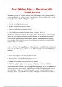Acute Kidney Injury &ndash; Questions with correct answers