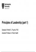 Lecture Notes for  Leadership and Collaborative Working in Public Health and Healthcare