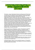 Elementary Education Praxis 5004 Exam With Complete Solution Graded A