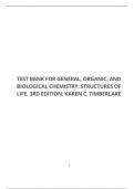TEST BANK FOR GENERAL&comma; ORGANIC&comma; AND BIOLOGICAL CHEMISTRY&colon; STRUCTURES OF LIFE&comma; 3RD EDITION&colon; KAREN C&period; TIMBERLAKE