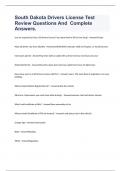 South Dakota Drivers License Test Review Questions And  Complete Answers&period;