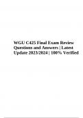 WGU C425 Final Exam Questions With 100% Verified Answers | Latest Update 2023/2024.
