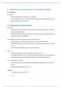 Samenvatting hoofdstuk 4 - Applications of fluorescence in biological systems (Spectroscopy of biomolecules)