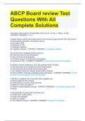 ABCP Board review Test Questions With All Complete Solutions