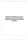 NUR 4687 PN HESI Exit V1 Exam Questions and answers Rated A+ Guaranteed Success Latest update 2022/2023