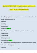 BARBER PRACTICE EXAM Questions and Answers 2023 - 2024 &lpar;Verified Answers&rpar;