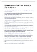 IT Fundamentals Final Exam With 100&percnt; Correct Answers&period; 