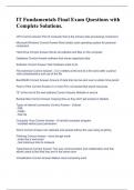IT Fundamentals Final Exam Questions with Complete Solutions&period; 
